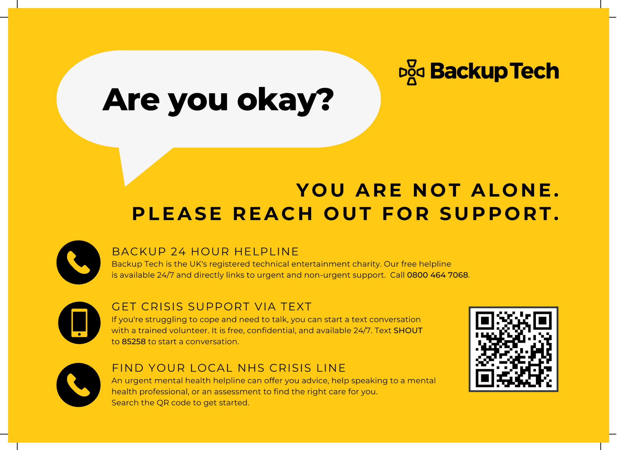 Backup launches Are You OK? campaign to support mental wellbeing